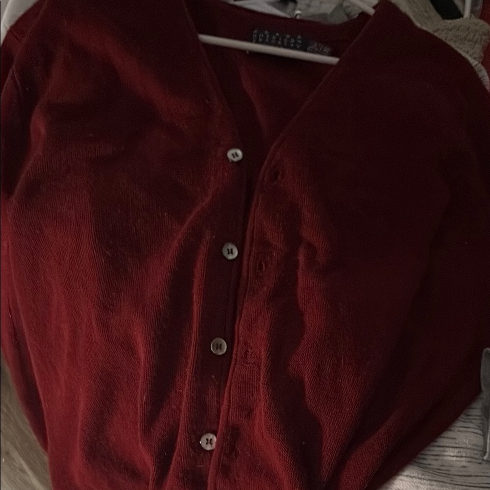 Classic Red V-Neck Cardigan